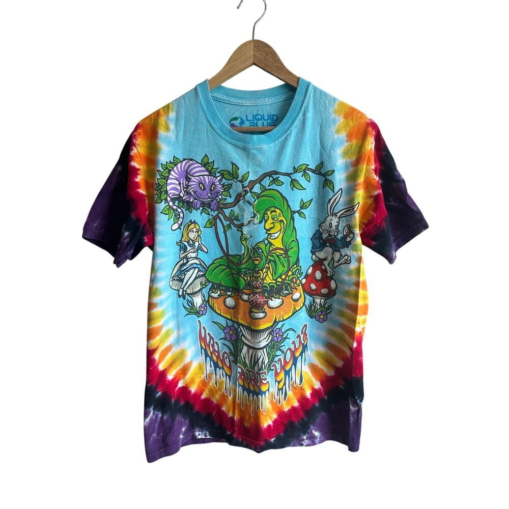 Liquid Blue 2014 Alice in Wonderland Tie Dye Graphic T-shirt Small
